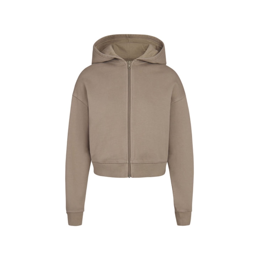 SKIMS OUTDOOR FLEECE ZIP UP in Desert Medium